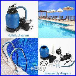 0.35HP Pro 2450GPH Swimming Pool Pump 13 Sand Filter Above Ground 10000GAL