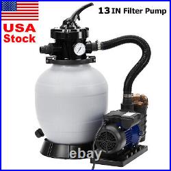 13 Sand Filter Pump Above Ground with 3/4HP Pool Pump 3434GPH Flow 6-Way Valve