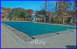 16'x32' Inground Rectangle Swimming Pool Winter Safety Cover Green Mesh 12 Year