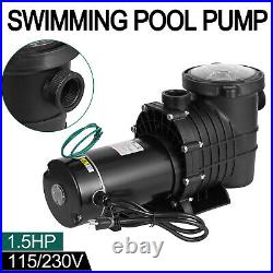 1.5HP 6500GPH In/Above Ground Swimming Pool Pump Hayward Motor Strainer 115-230V