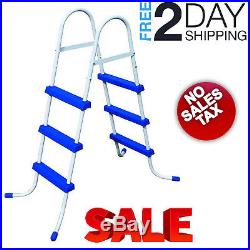 36'' Ladder For Bestway Above Ground Swimming Pools Metal Frame Plastic Steps