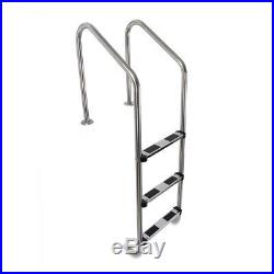 3 Step Stainless Steel In-Ground Swimming Pool Ladder Non-slip with Easy Mount Leg
