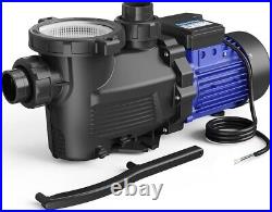 AQUASTRONG 3HP In/Above Ground Single Speed Pool Pump, 220V, 9350GPH, Timer