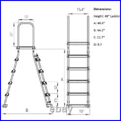 Aqua Select A-Frame Ladder with Removable Steps for Swimming Pools (Various Size)