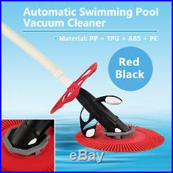 Automatic Suction Side Climb Wall Swimming Pool Vacuum Cleaner 30ft Hose Set Red