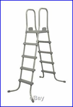 Bestway 58337E 52-Inch Steel Above Ground Swimming Pool Ladder No-Slip Steps