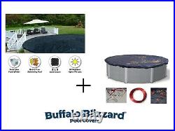 Buffalo Blizzard Round Above Ground Swimming Pool Winter Cover & Leaf Net