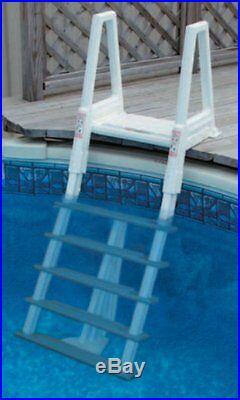 CONFER 6000B Heavy Duty Aboveground In-Pool Swimming Pool Ladder 48-54 with Mat