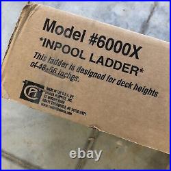CONFER 6000X Heavy Duty Aboveground In-Pool Swimming Pool Ladder 48-56 + Pad