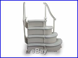 Confer Gray 4-Step Above Ground Swimming Pool Entry Steps Curved Add-on CCXAG2