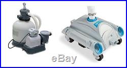 INTEX 3000 GPH Above Ground Pool Sand Filter Pump and INTEX Automatic Vacuum