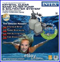 Intex Krystal Clear 2650 GPH Pool Saltwater System & Sand Filter Pump 28681EG