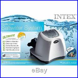 Intex Krystal Clear 3000 GPH Sand Filter Pool Pump with 15000 Gal Saltwater System