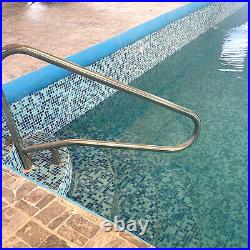 Pool Handrail Cross Braced Deck Mounted Step / Stair Rail Stainless steel
