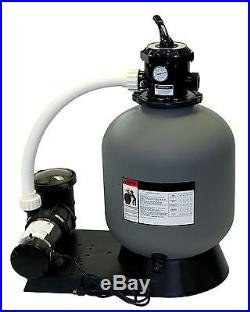 Radiant 19 Inch Above Ground Swimming Pool Sand Filter System with 1 HP Pump