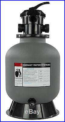Rx Clear Radiant 16 Inch Above Ground Swimming Pool Sand Filter with 6-Way Valve