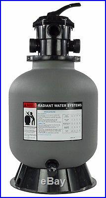 Rx Clear Radiant 19 Inch Above Ground Swimming Pool Sand Filter with 6-Way Valve