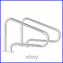Set of 2 Swimming Pool Hand Rail Stainless Steel with Quick Mount Base