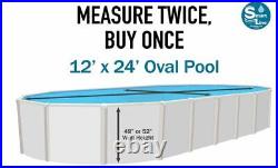 Smartline 12' x 24' Oval 48/52 Wall Height Swimming Pool Overlap Liner 25 GA