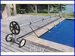 Stainless Steel 21 ft InGround Swimming Pool Cover Reel Tube Set Solar Cover