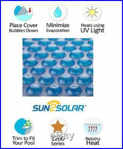 Sun2Solar 16 x 32 Rectangle Blue Swimming Pool Solar Blanket Cover 1200 Series