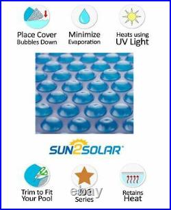 Sun2Solar 16 x 32 Rectangle Blue Swimming Pool Solar Blanket Cover 800 Series