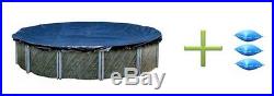 Swimline 30' ft Round Swimming Pool Winter Cover and 3 4x4 Air Closing Pillows