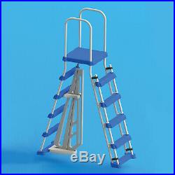Swimline 87950 Above Ground Pool A Frame Ladder with Barrier for 48 Inch Pools
