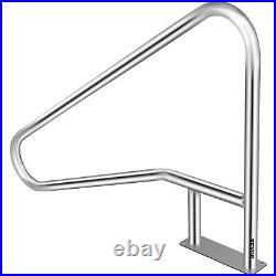 Swimming Pool Hand Rail Stainless Steel Ladder Handrail Stair Rail with Base Plate