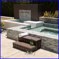 Universal 36 Spa Step Patio Hot Tub 2-Step With Storage Compartment, Brown/Grey
