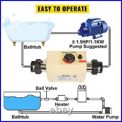 VEVOR 3KW Electric Swimming Pool Water Heater Thermostat Hot Tub Spa 220V
