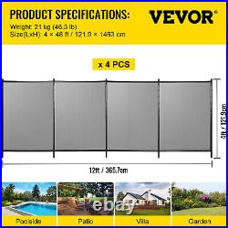 VEVOR 4Ft x 48Ft Pool Fence Swimming Fence in Ground Life Saver Fence Portable