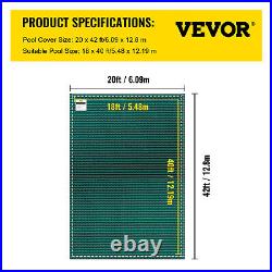 VEVOR Inground Pool Safety Cover Winter Pool Cover 20 x 42 ft with Anchor Tools