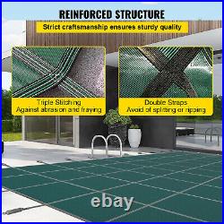 VEVOR Mesh Winter Pool Safety Cover 16'x28' for 14'x26' In-Ground Pool Outdoor