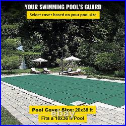 VEVOR Safety Pool Cover 20x38FT Rectangular In Ground Clean Mesh Swimming Pond