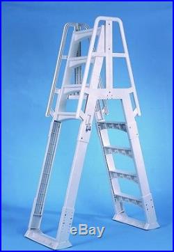 VinylWorks Slide Lock SLA001-W A-Frame Above Ground Pool Ladder (White)