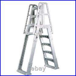Vinyl Works A Frame Ladder with Barrier for Swimming Pools 48-56 Tall (Open Box)