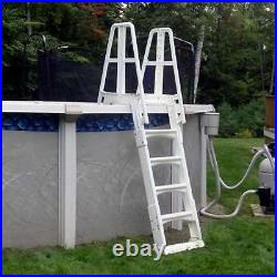 Vinyl Works A Frame Ladder with Barrier for Swimming Pools 48-56 Tall (Open Box)