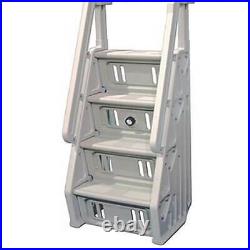 Vinyl Works Deluxe In Step 46-60 Above Ground Swimming Pool Ladder, White(Used)